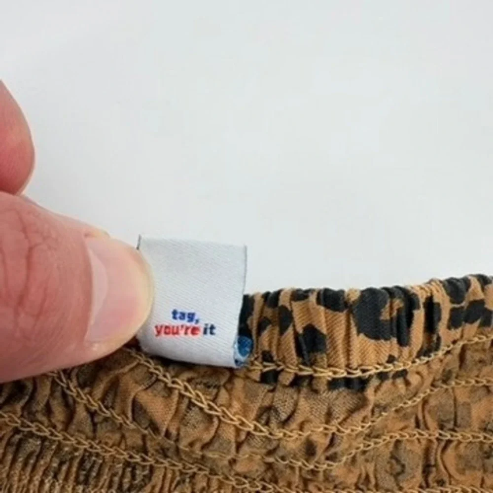 Old Navy Girls Leopard Print Tiered Mini Skirt Smocked Waist Brown Black L 10-12